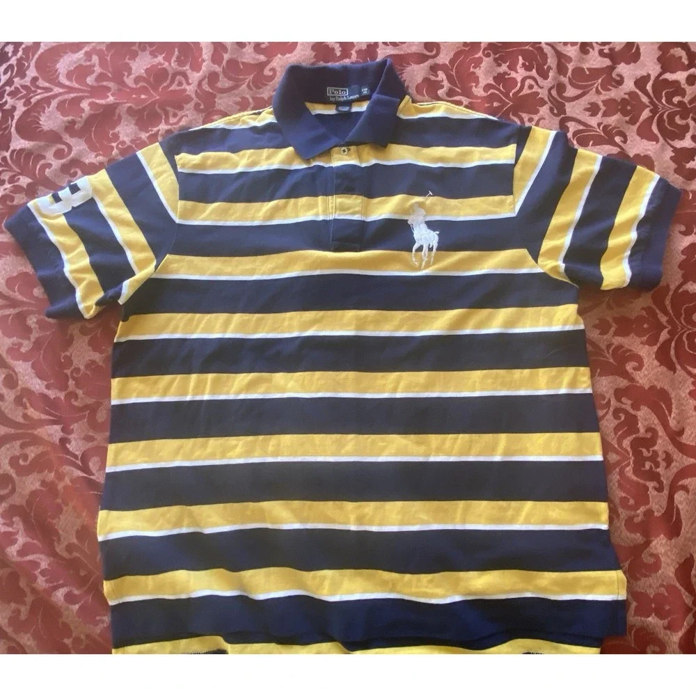 Ralph Lauren Big Pony Polo 90s Shirt 2X Big Rugby Preppy Golf s42